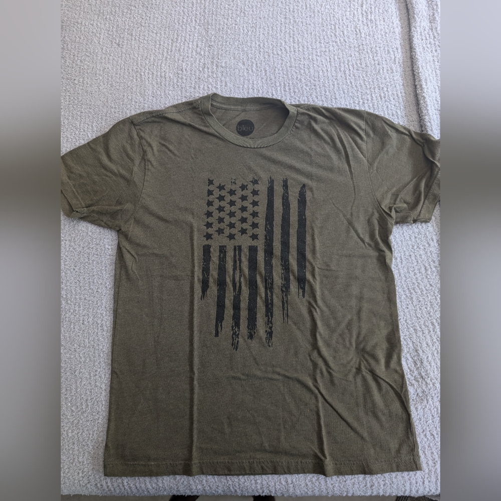 OD Green US Flag Tee L